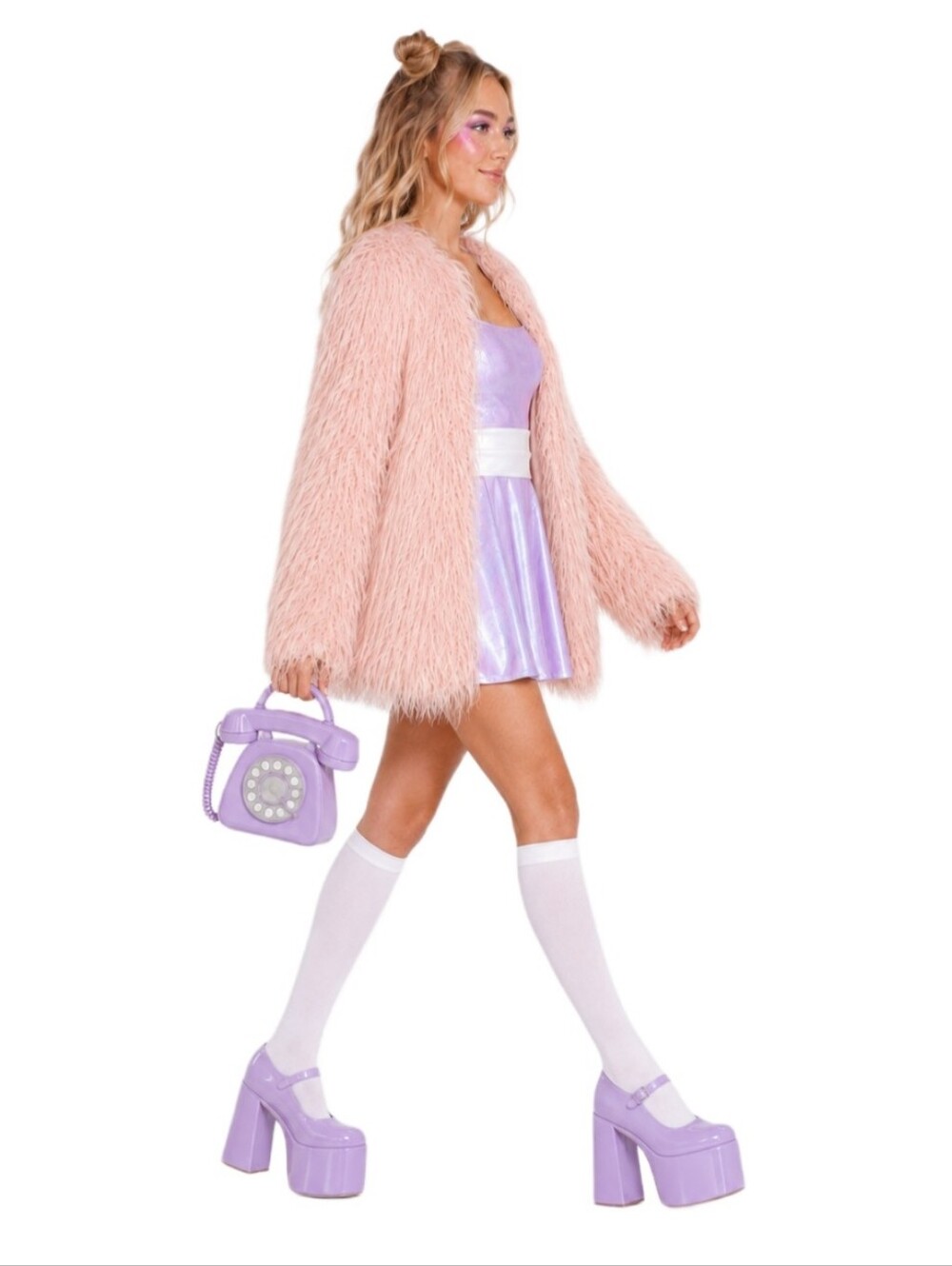 Military Hippie Pastel Goth Fuzzy Jacket
